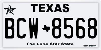 TX license plate BCW8568