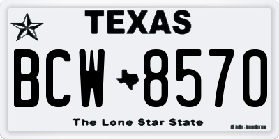 TX license plate BCW8570