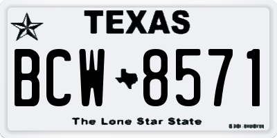 TX license plate BCW8571