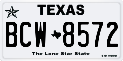 TX license plate BCW8572