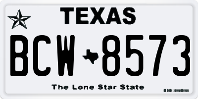 TX license plate BCW8573