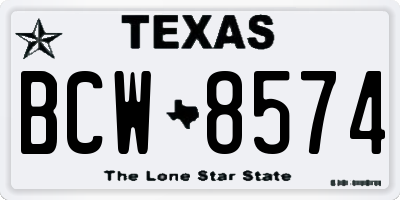 TX license plate BCW8574