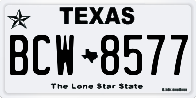 TX license plate BCW8577