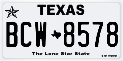 TX license plate BCW8578