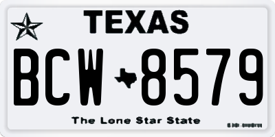 TX license plate BCW8579