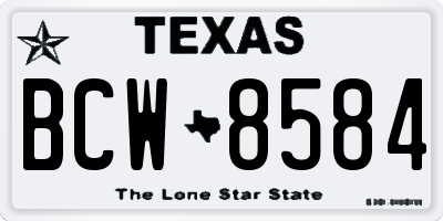 TX license plate BCW8584