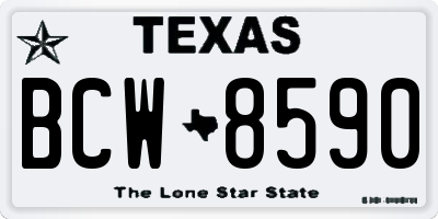 TX license plate BCW8590
