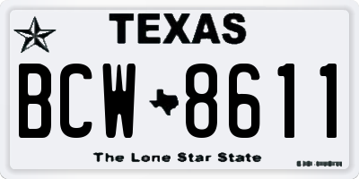 TX license plate BCW8611