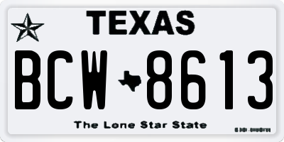 TX license plate BCW8613