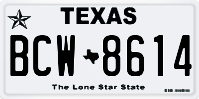TX license plate BCW8614