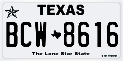 TX license plate BCW8616