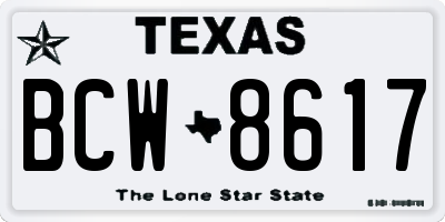 TX license plate BCW8617