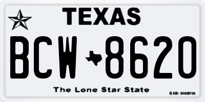 TX license plate BCW8620