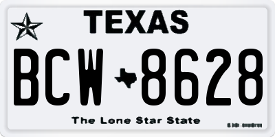 TX license plate BCW8628