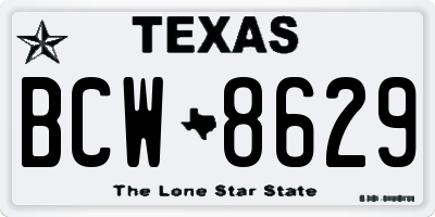 TX license plate BCW8629