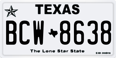 TX license plate BCW8638