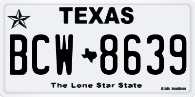 TX license plate BCW8639