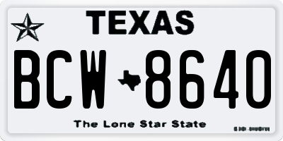 TX license plate BCW8640