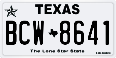 TX license plate BCW8641