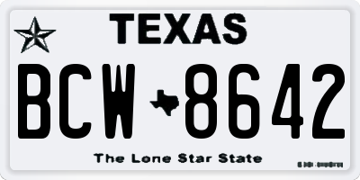 TX license plate BCW8642