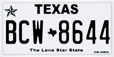 TX license plate BCW8644
