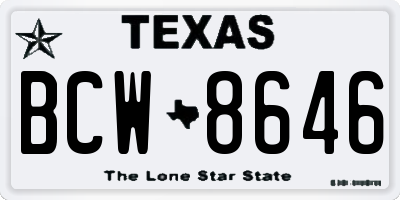 TX license plate BCW8646
