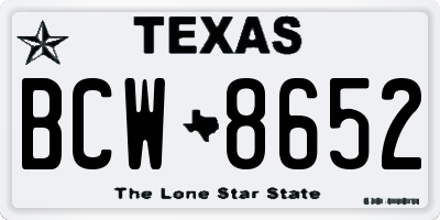 TX license plate BCW8652