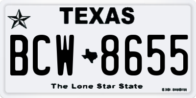 TX license plate BCW8655