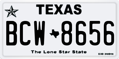 TX license plate BCW8656