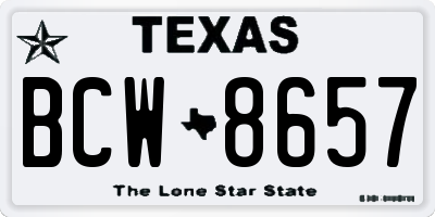 TX license plate BCW8657