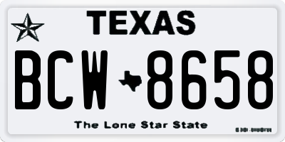 TX license plate BCW8658