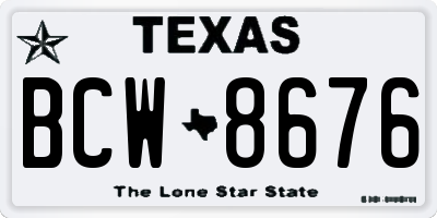 TX license plate BCW8676