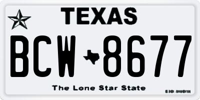 TX license plate BCW8677