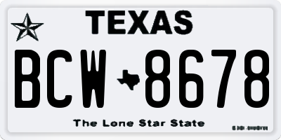 TX license plate BCW8678