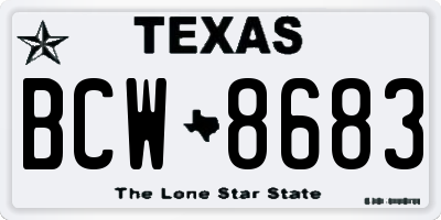 TX license plate BCW8683