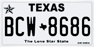 TX license plate BCW8686