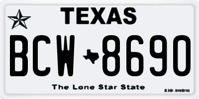 TX license plate BCW8690