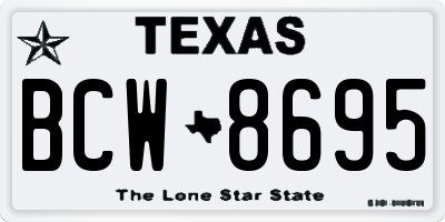 TX license plate BCW8695