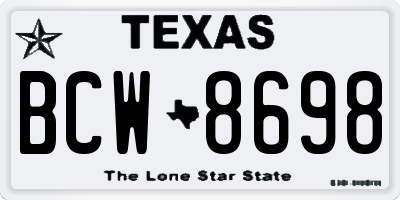 TX license plate BCW8698