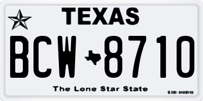 TX license plate BCW8710