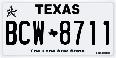 TX license plate BCW8711