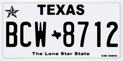 TX license plate BCW8712
