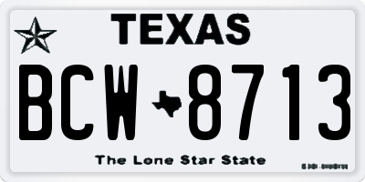 TX license plate BCW8713