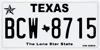 TX license plate BCW8715