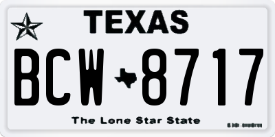 TX license plate BCW8717