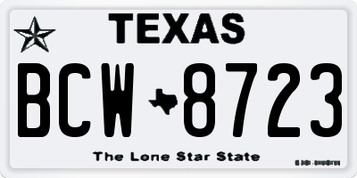 TX license plate BCW8723