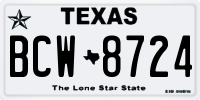 TX license plate BCW8724