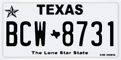 TX license plate BCW8731