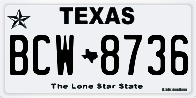 TX license plate BCW8736