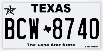 TX license plate BCW8740